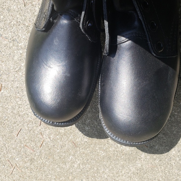 70s Military Combat Boots Leather punk 7.5 Black - Picture 4 of 8